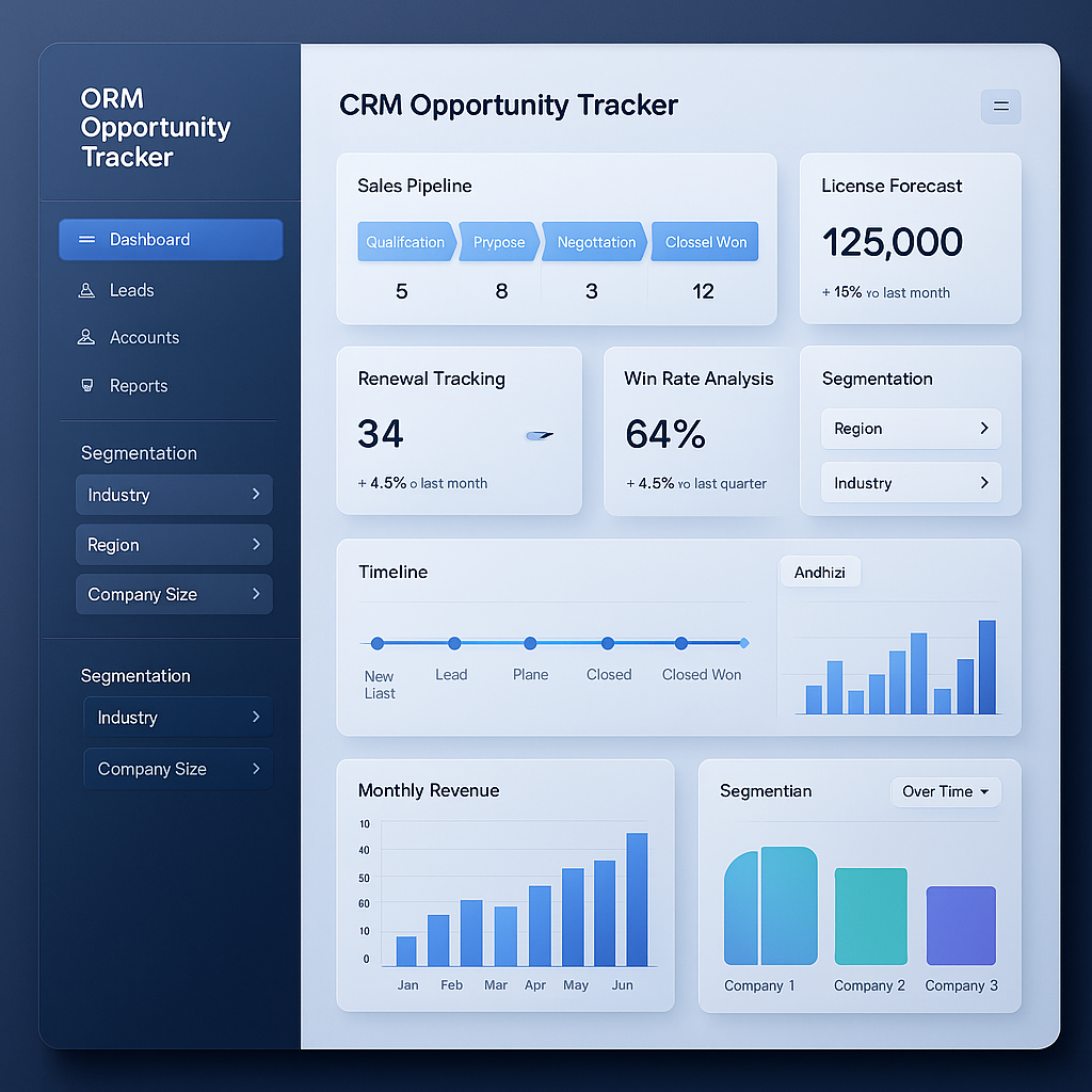 CRM Opportunity Tracker Dashboard Interface